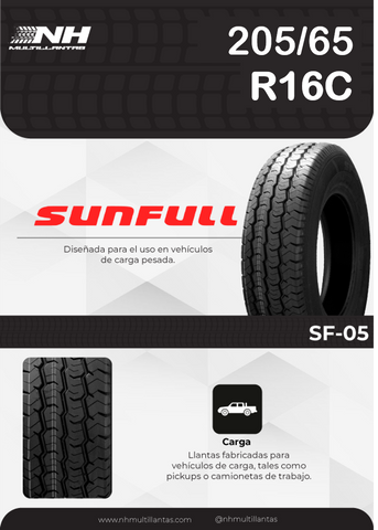 LLANTA SUNFULL SF-05 205/65R16C 107/105T DE CARGA